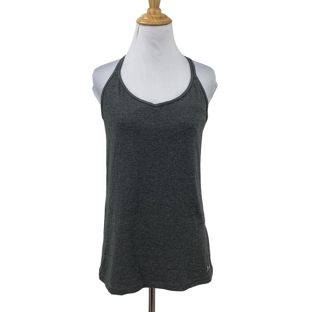 Under Armour Tank Top Womens M Medium Grey Halter Racerback Shelf Bra Unpadded